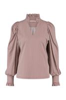 Rosella stripe blouse - offwhite/stone red - 07071