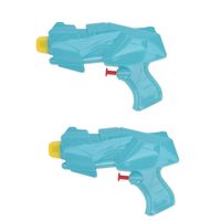 10x Mini waterpistolen/waterpistool blauw van 15 cm kinderspeelgoed