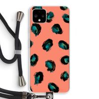 Pink Cheetah: Pixel 4 XL Transparant Hoesje met koord