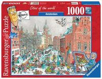 Amsterdam in Winter - Fleroux Puzzel 1000 Stukjes - thumbnail
