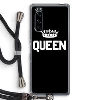 Queen zwart: Sony Xperia 5 Transparant Hoesje met koord