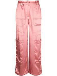 Cult Gaia pantalon Wynn satiné à poches cargo - Rose