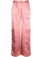 Cult Gaia pantalon Wynn satiné à poches cargo - Rose