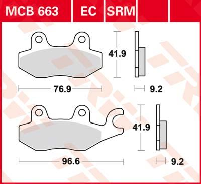 TRW Remblokken, en remschoenen voor de moto, MCB663 Allround organisch