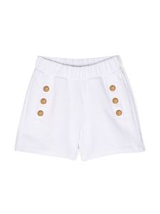 Balmain Kids short en coton à taille élastiquée - Blanc