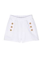 Balmain Kids short en coton à taille élastiquée - Blanc