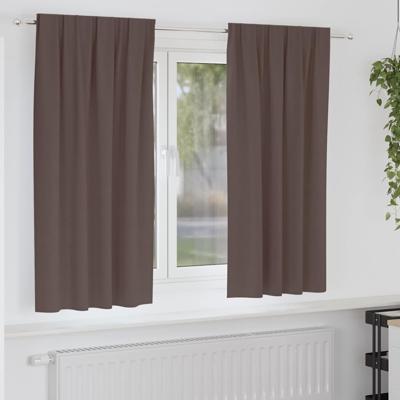 Gordijnen met gordijnen 2 pcs Donkerbruin Polyester