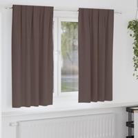 Gordijnen met gordijnen 2 pcs Donkerbruin Polyester