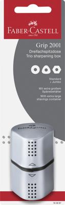 Faber Castell puntenslijper GRIP Trio zilver op blister