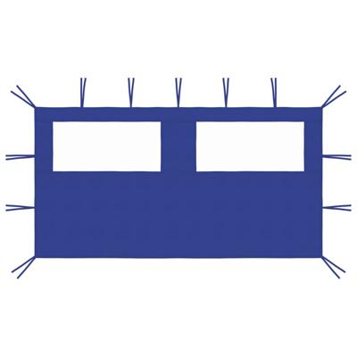 Prieelzijwand met ramen 4x2 m blauw