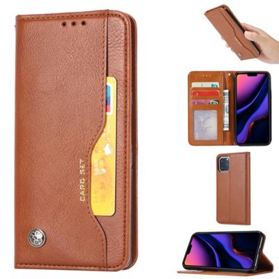 Knead huidtextuur horizontaal Flip lederen case voor iPhone XI 2019 met foto frame & houder & kaartsleuven & portemonnee (bruin)