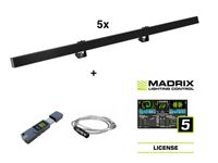 EUROLITE Set 5x LED PR-100/32 Pixel DMX Rail bk + Madrix Software