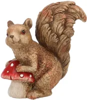 Daan Kromhout Design ornament aardewerk wonderland eekhoorn paddenstoel 11x5x12cm scottish brown