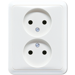 Jung CD500 2-voudige wandcontactdoos zonder randaarde creme