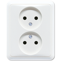 Jung CD500 2-voudige wandcontactdoos zonder randaarde creme