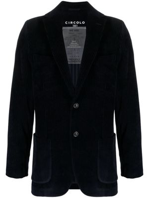 Circolo 1901 blazer boutonné en velours côtelé - Bleu