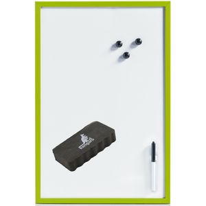 Magnetisch whiteboard/memobord met marker/wisser/magneten - 40 x 60 cm - groen