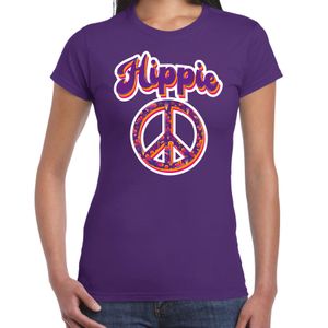 Hippie t-shirt paars voor dames