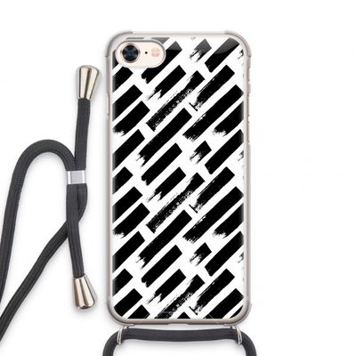 Zwarte vegen: iPhone 8 Transparant Hoesje met koord
