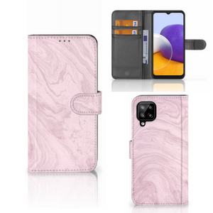 Samsung Galaxy A22 4G | M22 Bookcase Marble Pink - Origineel Cadeau Vriendin