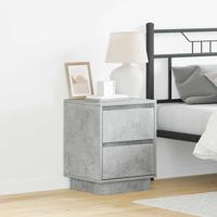 Nachtkastje met 2 pcs Betongrijs 39 x 34.5 x 50 cm Bewerkt hout