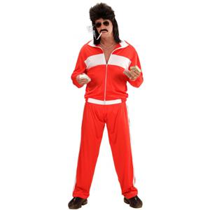 Carnaval verkleedkleding Trainingspak - Nineties - rood/wit - Gabbers - New kids - Heren