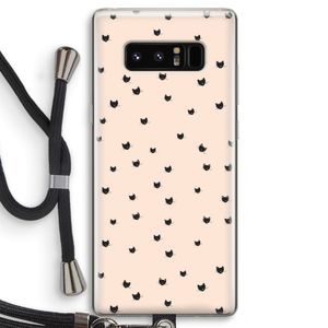 Kleine kattenkopjes: Samsung Galaxy Note 8 Transparant Hoesje met koord