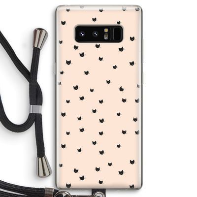 Kleine kattenkopjes: Samsung Galaxy Note 8 Transparant Hoesje met koord