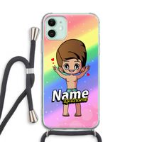 Chibi Maker man: iPhone 11 Transparant Hoesje met koord