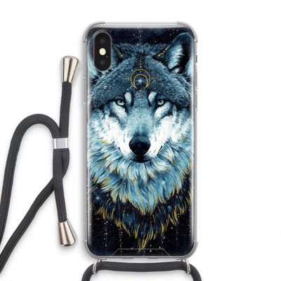 Darkness Wolf: iPhone X Transparant Hoesje met koord