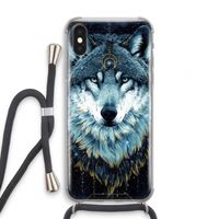 Darkness Wolf: iPhone X Transparant Hoesje met koord