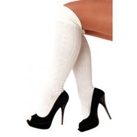 Overknee Tiroler dames sokken wit   -