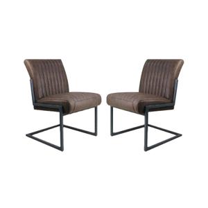 Eetkamerstoel Texas - Espresso/Zwart - Set van 2