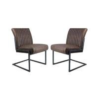 Eetkamerstoel Texas - Espresso/Zwart - Set van 2