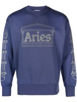 Aries sweat en coton à logo imprimé - Bleu - thumbnail