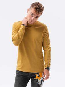 Heren effen longsleeve L138 - mosterdbruin - sale