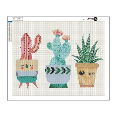 Diamond Painting Canvas Limited Editions - de Drie Cactussen