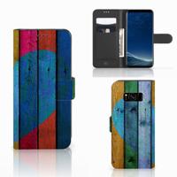 Samsung Galaxy S8 | Book Style Case | Wood Heart - Cadeau voor je Vriend