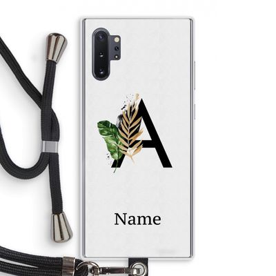Charcoal Flora: Samsung Galaxy Note 10 Plus Transparant Hoesje met koord