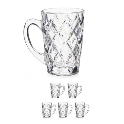 Vivalto luxe Espresso koffieglazen - Set van 12x stuks - 110 ml - met oor - Type Diamant