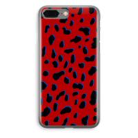 Red Leopard: iPhone 8 Plus Transparant Hoesje - thumbnail