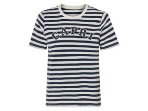 esmara Dames T-shirt (Donkerblauw/wit/gestreept, XS (32/34))