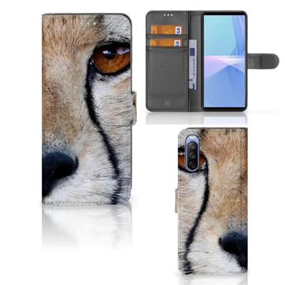 Sony Xperia 10 III | Telefoonhoesje | Met pasjeshouder | Cheetah