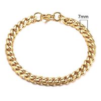 Stalen heren armband LGT JWLS Gourmet schakel Goudkleurig 7mm-23cm