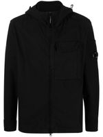 C.P. Company hooded cotton zip-up shirt - Noir