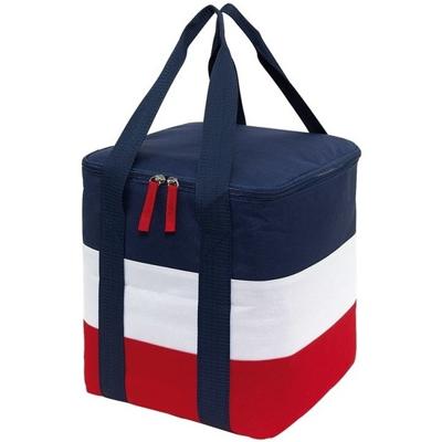 Koeltas - 17 liter - blauw-rood-wit - met hengels - 25x25x28 cm - polyester