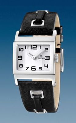 Horlogeband Festina F16475-2 / F16475-5 Leder Zwart 24mm