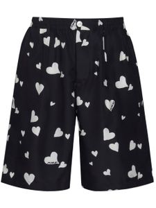 Marni short Bunch of Hearts en soie - Noir