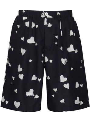 Marni short Bunch of Hearts en soie - Noir