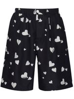 Marni short Bunch of Hearts en soie - Noir